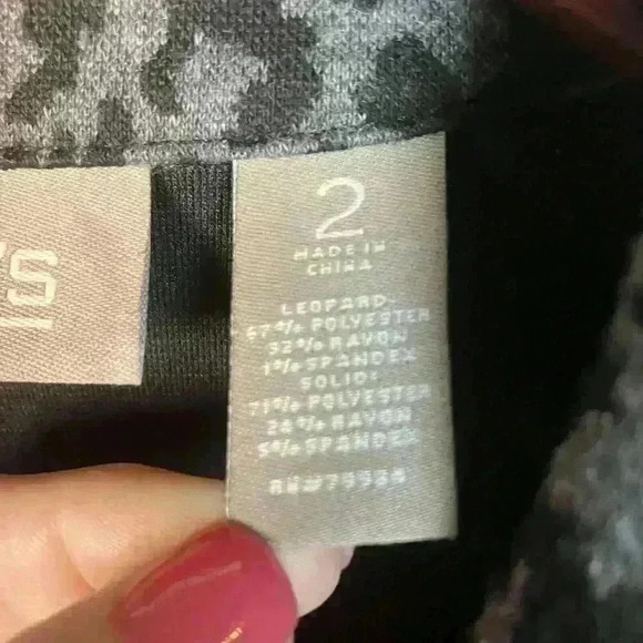 Chicos Women Jacket Blazer Size 2 Medium Stretch Black Animal Print Career Work - Picture 3 of 14